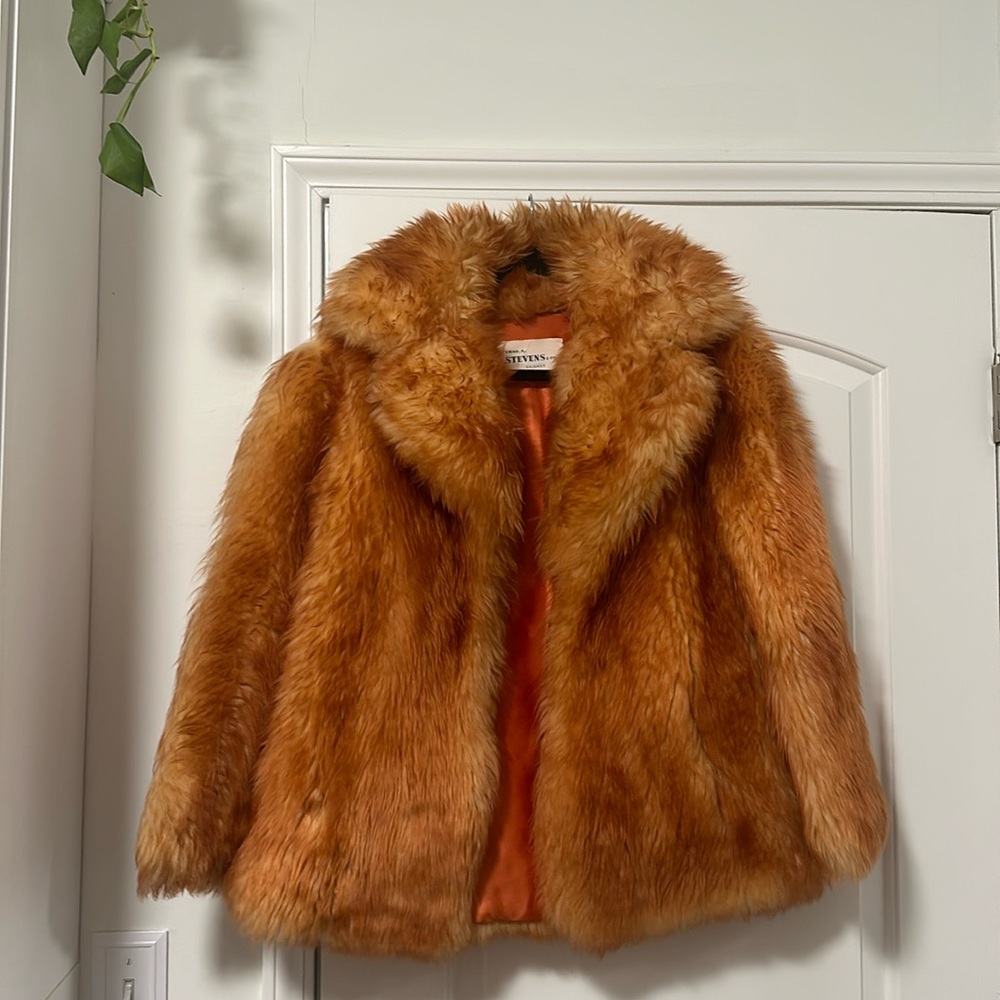 INCREDIBLE Vintage Shag Fur Coat Chas A Stevens of Chicago